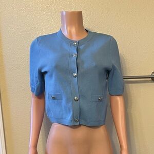 Stylish H&M Blue Cardigan with Silver Buttons. Size S. Great Fit